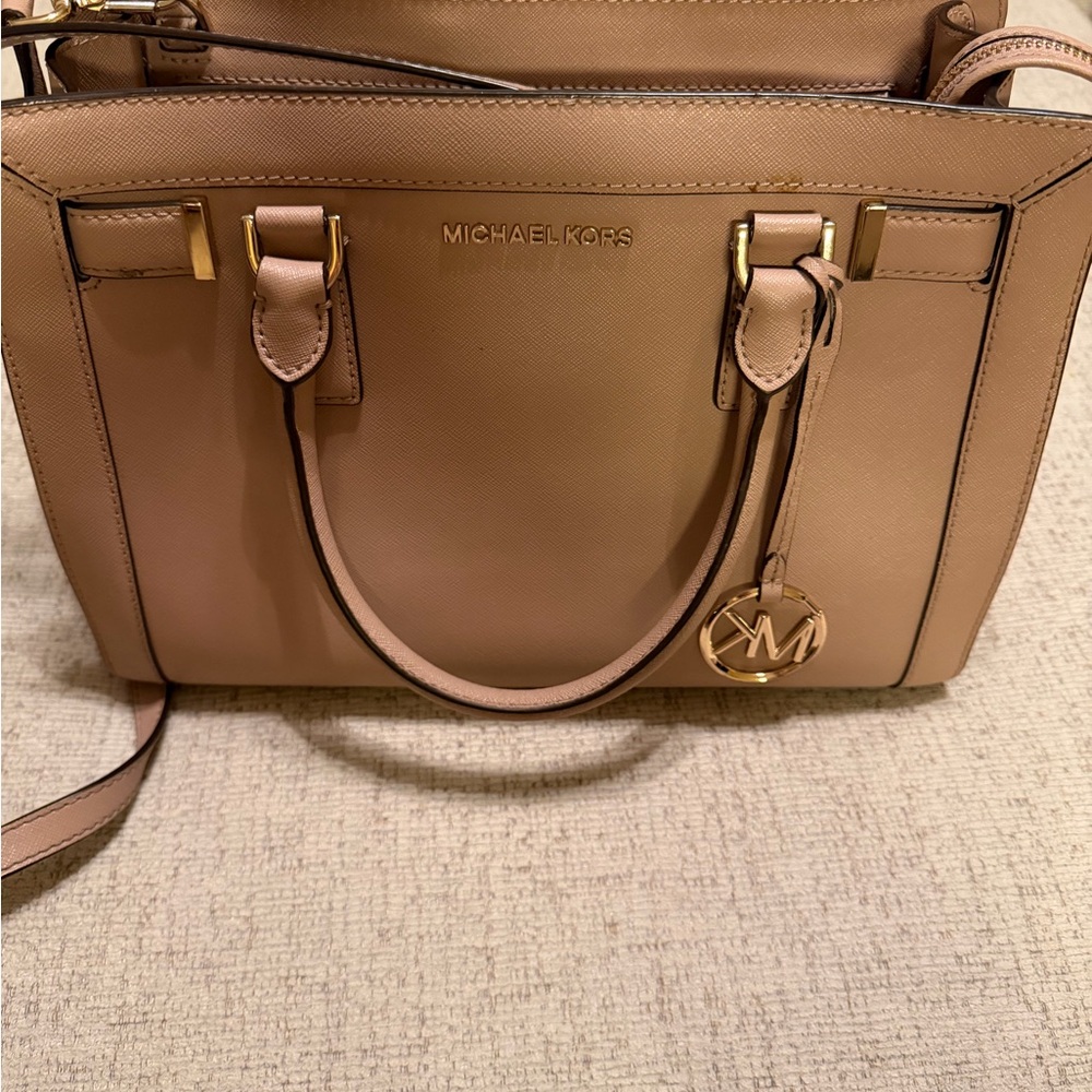 Michael Kors Beige Satchel Bag - Picture 2 of 11
